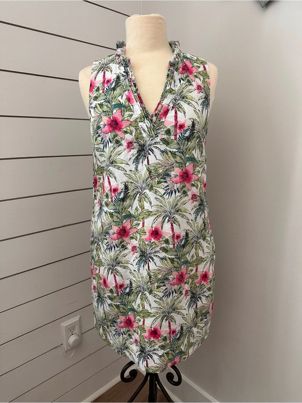 Tommy Bahama Tropical Floral Shift Dress Women’s Sz Small Pink Palm Print - Picture 5 of 5